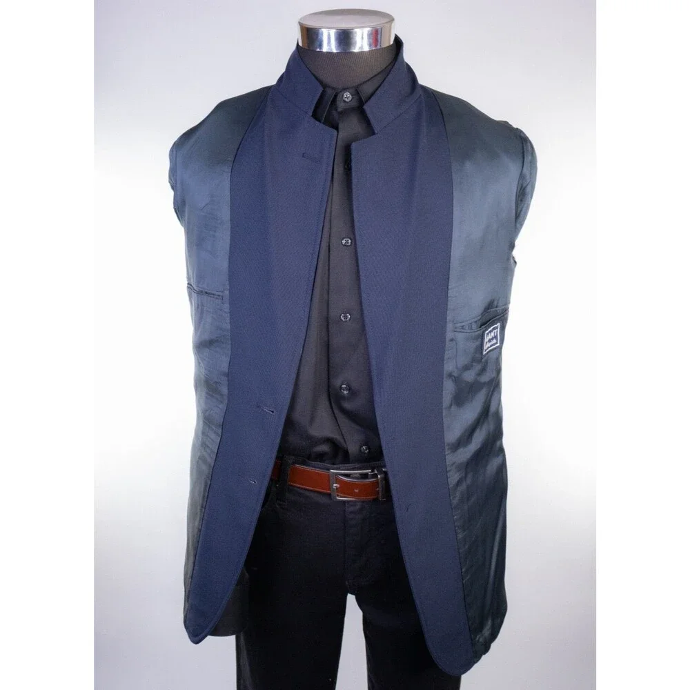 VTG Gant Blazer Sport Coat Sz 38R Navy Blue Gold 2-Buttons Jacket